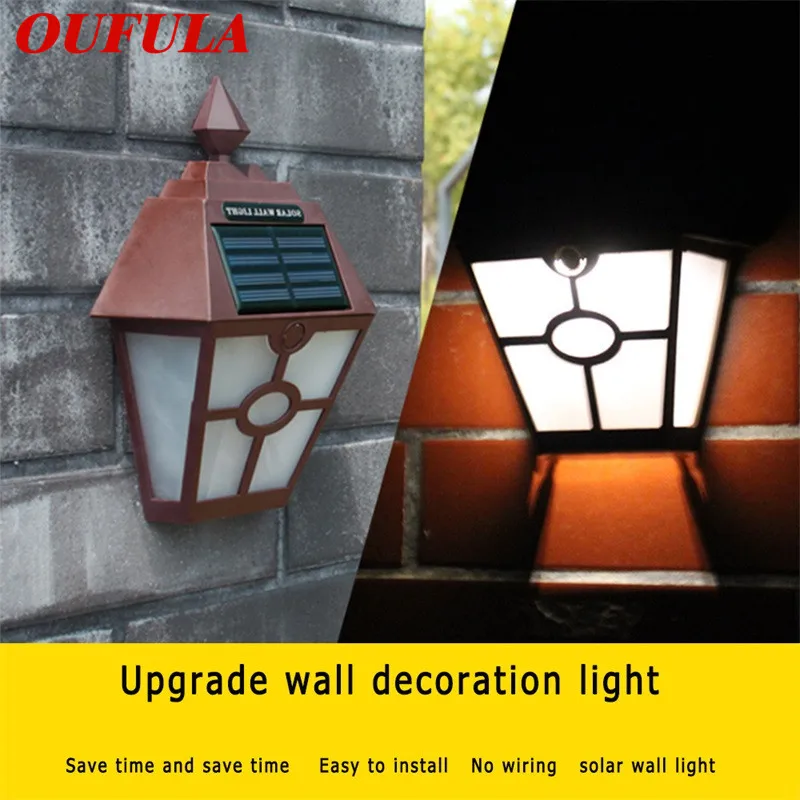 

OUTELA Solar Outdoor Wall Lamp Retro Fence Lamp Hexagonal Courtyard Fence Doorway Street Lamp