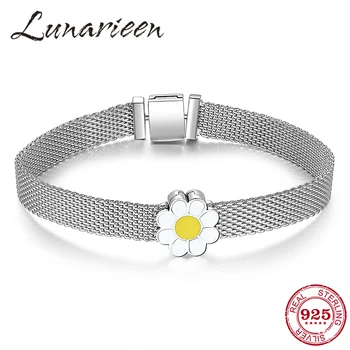 

925 Sterling Silver Fashion enamel Flowers enamel Clip Beads Bracelets for Women Fit Original reflexions bracelet femme Jewelry