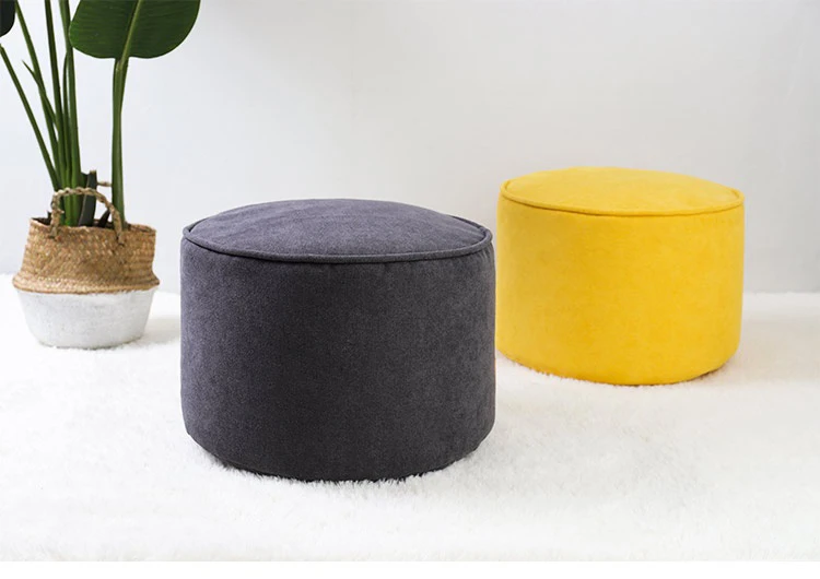 Pouf cocooning cylindrique couleur unie