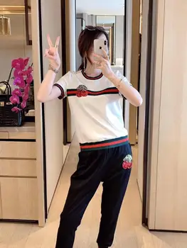 

fashion classic letter long-sleeved cotton baseball uniform cotton trousers Slim casual sports suit two-piece