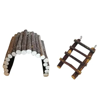 

2Pcs Hamster Ladder Pet Wooden Toys Climbing Ladder Toy for Yard Hamster Home