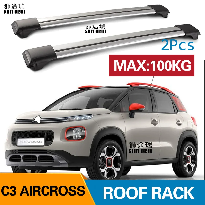2 шт. поручни на крышу для Citroen C3 AIRCROSS 2018 + 2019 2020 из алюминиевого сплава|Багажники