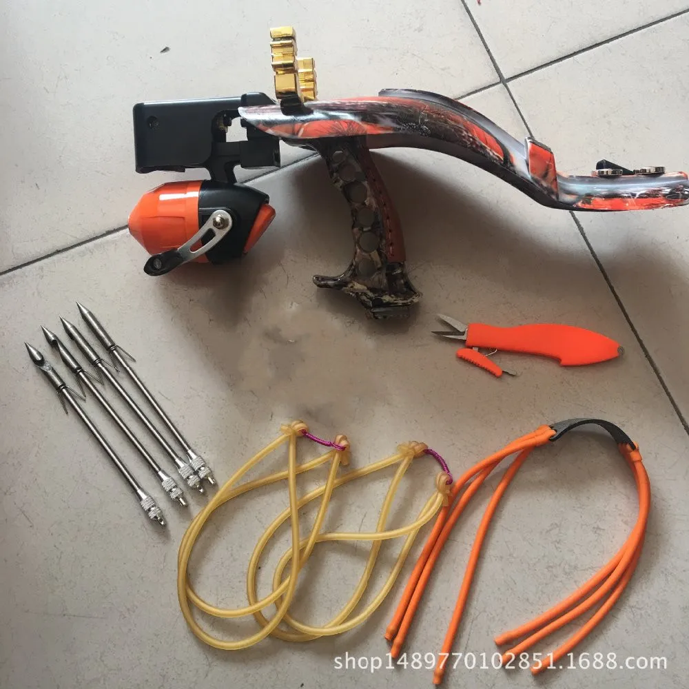 Рогатка профессиональная 1 комплект рыболовная катушка с резиновым ремешком для