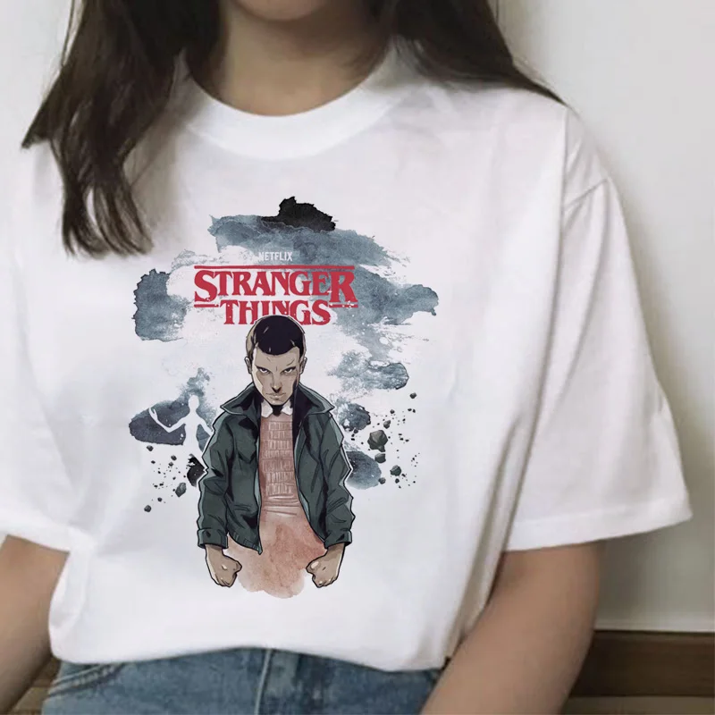 Очень странные дела футболка Для женщин сезон 3 новая футболка Ullzang 90s Забавный вверх ногами Графические футболки женские футболки с забавным принтом с героями мультфильмов