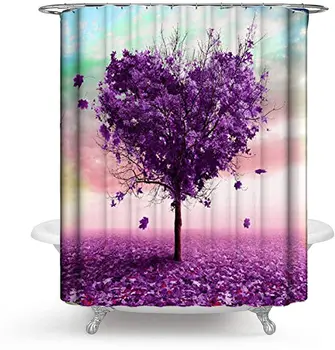 

Floral Watercolor Flower Shower Curtain Sets with Hooks Waterproof Colorful Art Print Polyester Fabric Decoration Bath Curtains