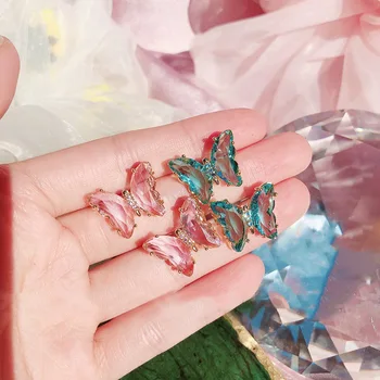 

Korean Fashion Cute Crystal Butterfly Stud Earrings for Women Girls Elegant Holiday Jewelry Gifts