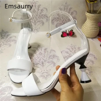 

Individual Strange Heel Gladiator Sandals Women One-strap Sexy Open Toe Cover Heels High Heel Party Shoes Woman