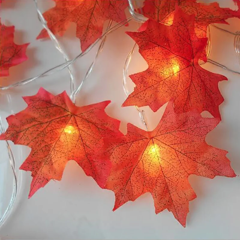 

3M 30 LED Maple Leaves Light Strip Fairy String Lights Battery Operated for Autumn Outdoor Home Festive DIY Halloween Decor
