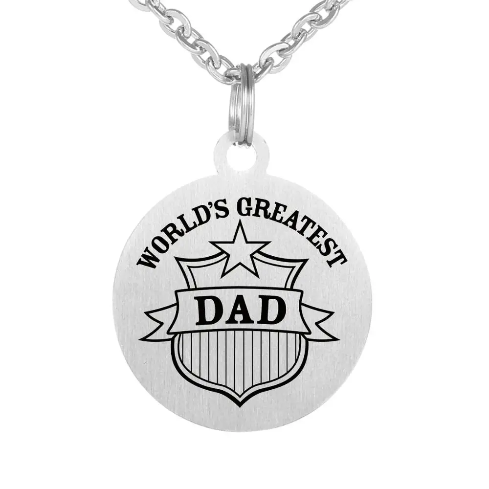World's greatest dad pendant 316L Stainless Steel Fashion inspiration necklace women men boy