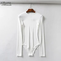 BRADELY MICHELLE Spring Autumn Women Casual Long-Sleeve O-neck Knitted Bodysuit Streetwear Skinny Elastic Jumpsuits - Image 2