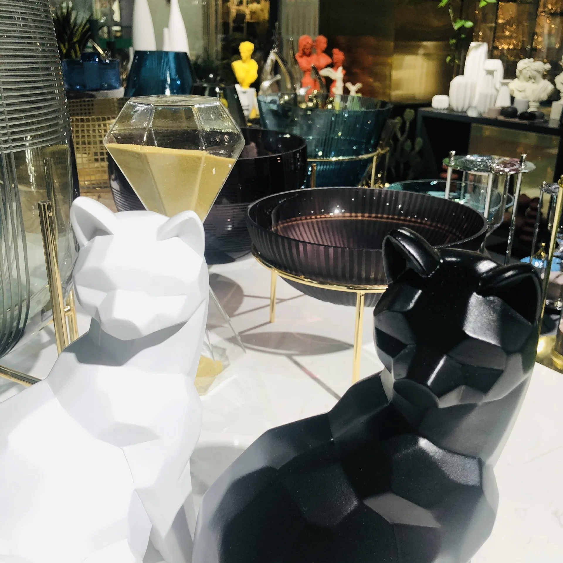Нордическая Смола оригами форма кошка украшения Ремесла современный для домашнего шкафа Гостиная ТВ шкаф рабочего стола Украшение лепить подарок