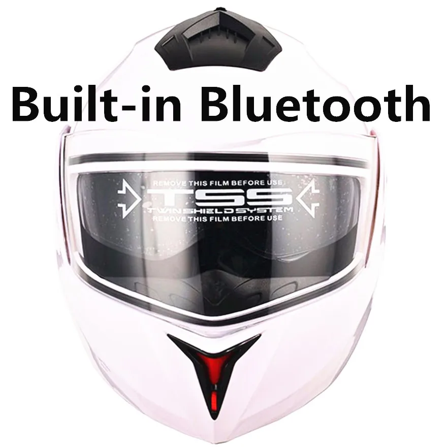 Встроенный Bluetooth новый модный двойной объектив с откидной крышкой мотоциклетный