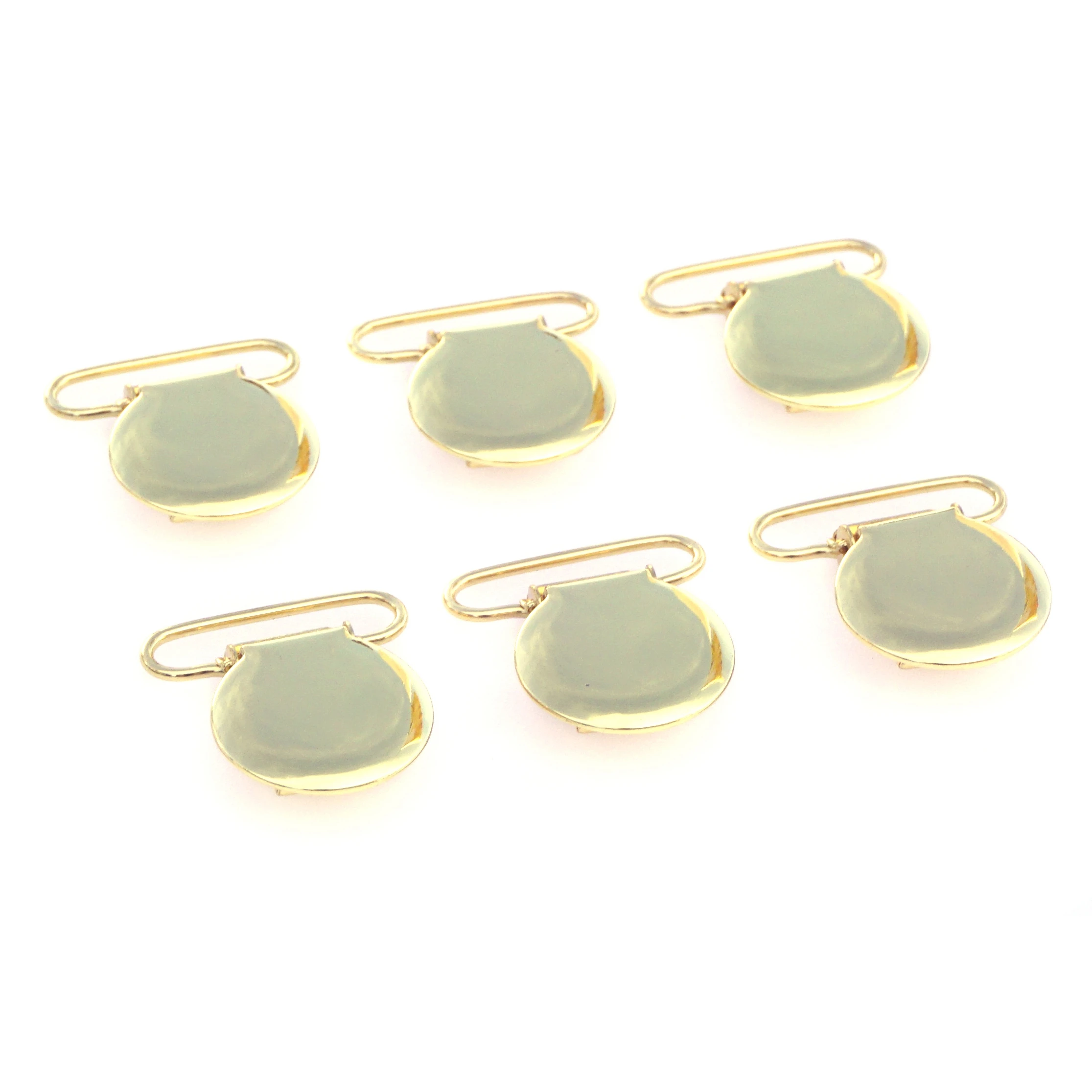10Pcs Gold Round Shape Pacifier Suspender Clips Baby Pacifier Holder Crafts With Plastic Insert for 25mm Ribbon 2