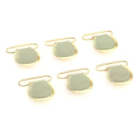 10Pcs Gold Round Shape Pacifier Suspender Clips Baby Pacifier Holder Crafts With Plastic Insert for 25mm Ribbon 2