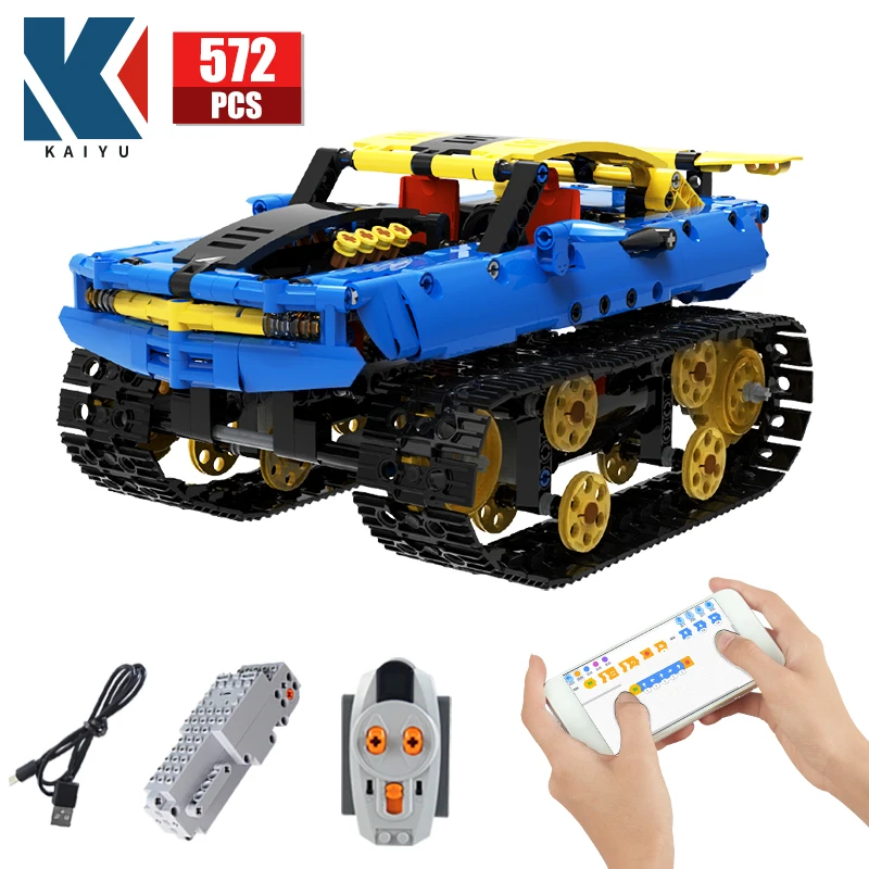 City Off-road RC Racing Car Electric Building Blocks Creator Technical APP Remote Control Tank military Bricks Toys For Children