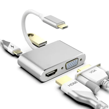 

Video Adapter Cable PD Fast Charger 1080P 4 In 1 USB C Type-C to HDMI 4K