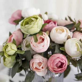 

Simulation Camellia Bundle Home Furnishing Decoration Bride Bouquet Artificial Flower Artificial Plant Festival Arrangement