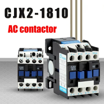 

CJX2-1810 LC1 AC Contactor 18A 3 Phase 3-Pole NO Coil Voltage 380V 220V 110V 36V 24V 50/60Hz Din Rail Mounted 3P+1NO Normal Open