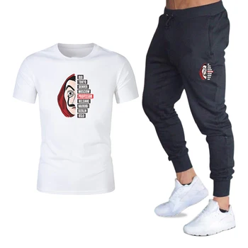 

2020 new men's T-shirt + shorts two piece fashion casual sportswear men's new leisure fitness beach shorts men's T-shirt set
