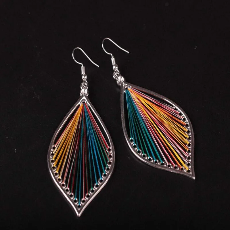 Earrings for Women Silk Cotton Thread Slimple Fashion Handmade Cotton Oval Exaggerated Teardrop Jewelry dangle earrings drop earrings long earrings dome teardrop earrings