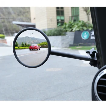 

Hot 1 pair Car Round Mirrors Side Rear View Mirrors 4x4 Off-road Mirror A Column Reversing Mirror Fit for Jeep Wrangler TJ LJ YJ