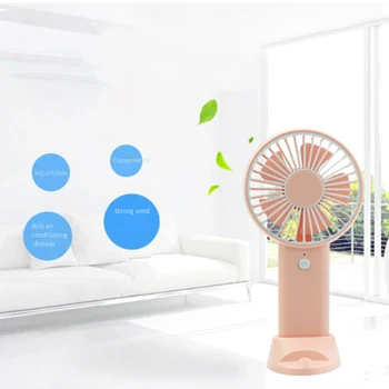 

Desktop Mini Fan 4000MAh Rechargeable USB Handheld Personal Air Cooler Portable Phone Stand Fan for Home Office