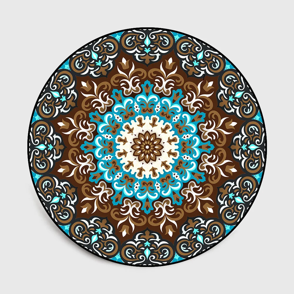 Персидский марокканский стиль круглые ковры для гостиной ретро этнические спальни ковры и ковры Мандала напольный коврик кабинет журнальный столик - Цвет: 1