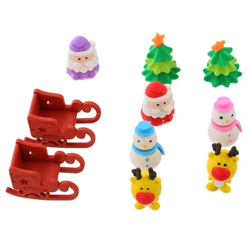 

1 Box of Erasing Stationery Cartoon Santa Claus Erasers for Home