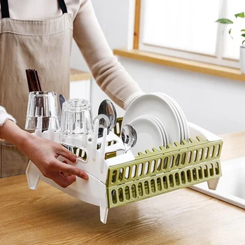 

Kitchen Sink Drainer Drying Rack Wash Holder Basket Organizer Tray Kitchen Rack Chopsticks Bowl Dish Water Drain