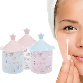 

Cute Cartton Cotton Swab Storage Case Holder Cosmetic Jewelry Organizer with Lid