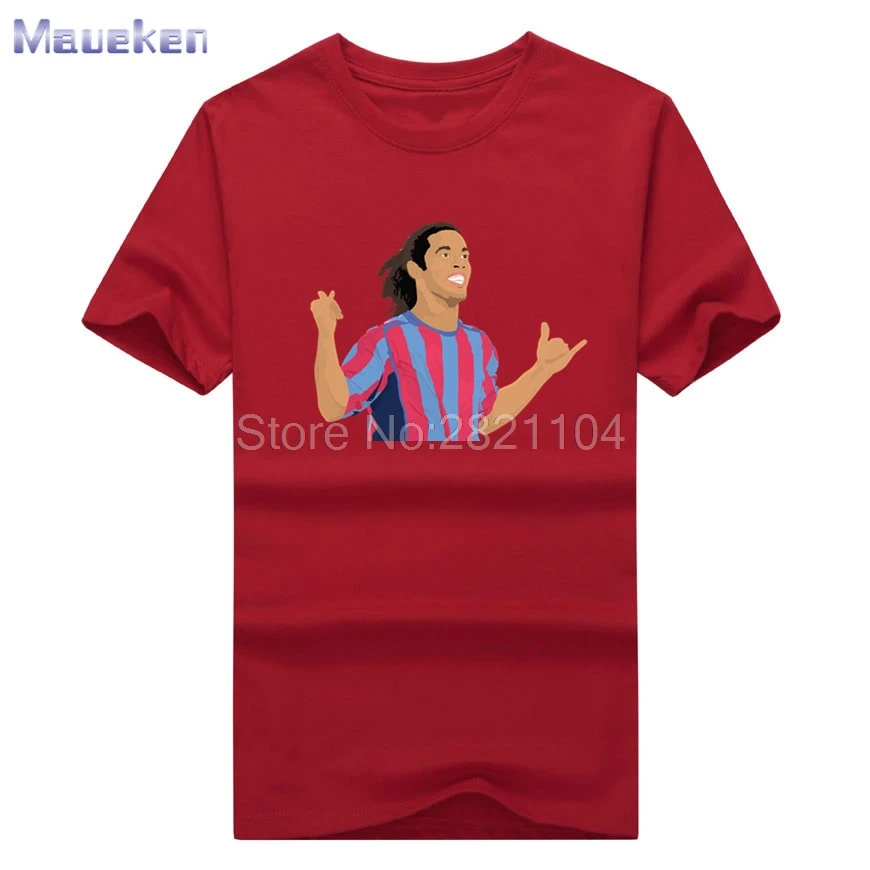 4 Дизайн футболка модная мужская хлопок короткий рукав Ronaldinho для фанатов 0601-8 - Цвет: 4