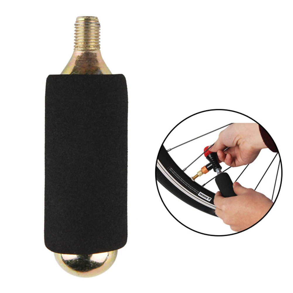 Mountain Bike Mini Air Pump Valve Head Inflator CO2 Gas Bottle Insulated Sleeve Bike Mini Air Pump Valve Head Inflator CO2 Gas B