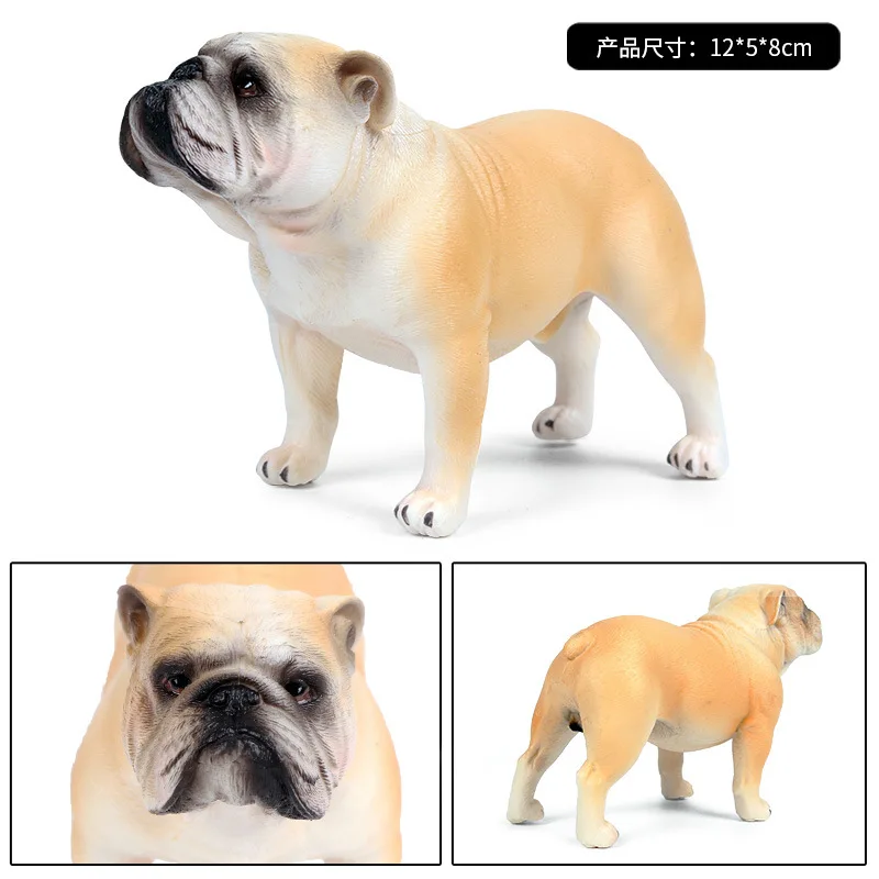 

Model Solid Static Animal World Dog Plastic Model Bulldog Pet Dog Children Gift Toy Decoration