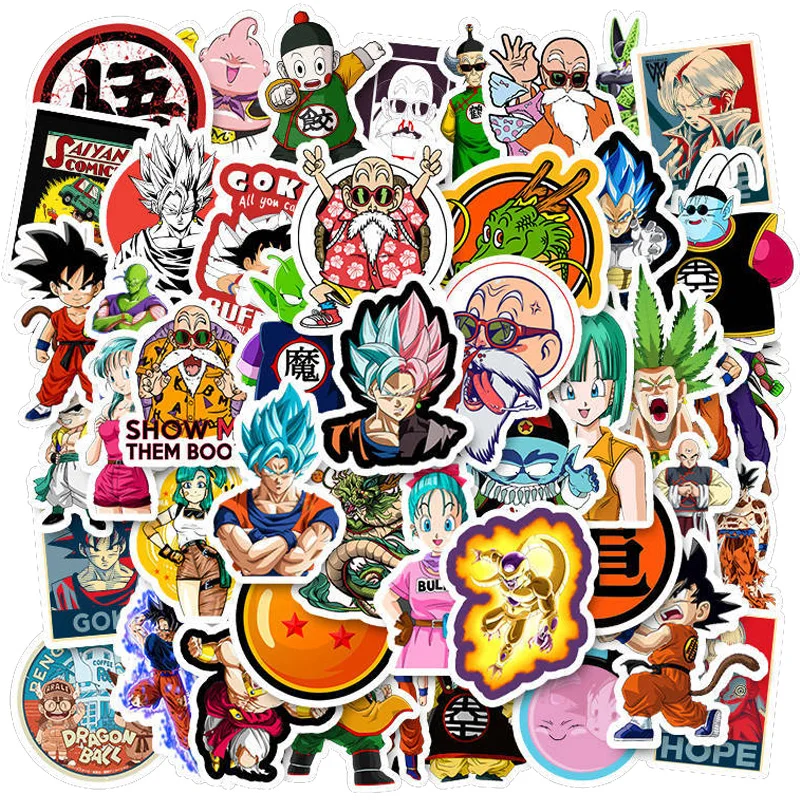50 шт. японская наклейка в стиле аниме Dragon Ball s Super Saiyan Гоку для багажа сноуборда