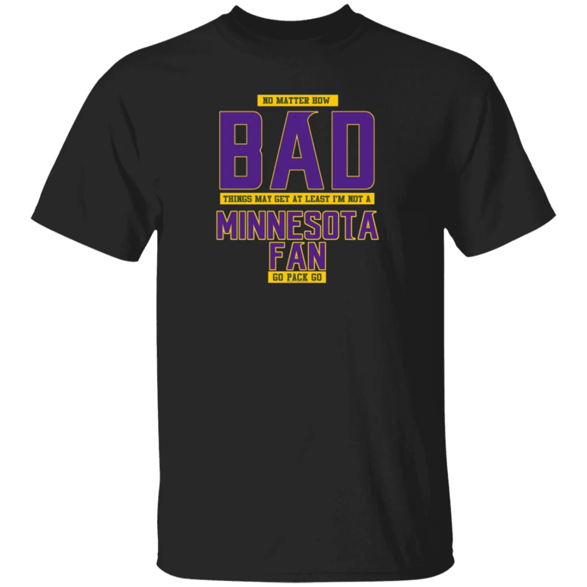 Мужские Bad Minnesota Fan Not A Vikings черная футболка M Xxxl |