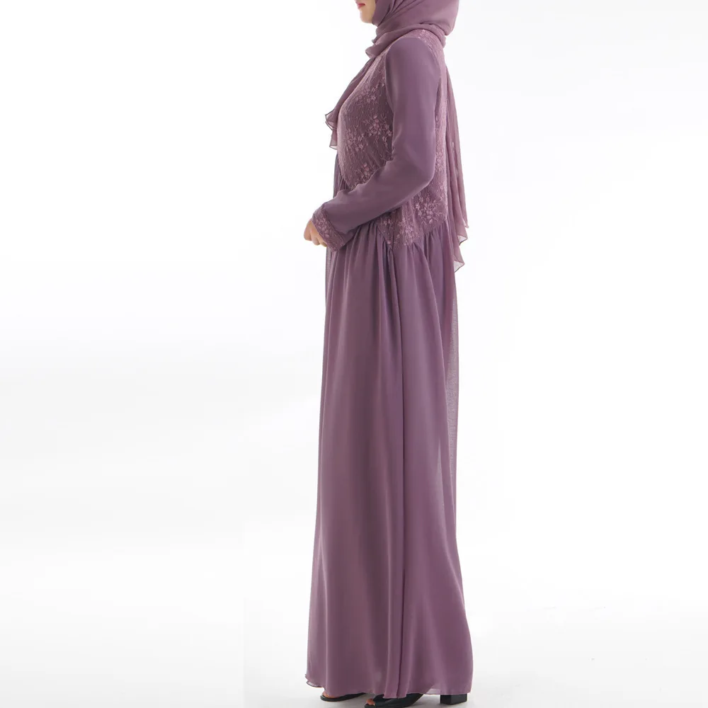 new color double layer chiffon full sleeve Muslim women dress jubah muslim dress kaftan dubai abaya chiffon kaftan dress