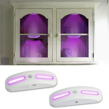 

2pcs UVC Ultraviolet Led Germicidal Light Night Lights with Motion Sensor Cabinet Light Usb Disinfection Sterilizer Uvc Lamps