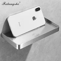 Falangshi Bathroom Shelf Phone Storage Rack Shelves Stainless Steel Wall Mount Shower Basket Holder Phone Holder WB8015 2