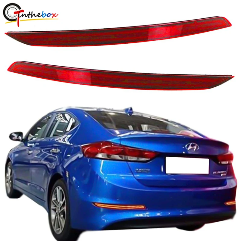 

GTinthebox 3D Optic LED Brilliant Red LED Rear Bumper Reflector Brake Tail Lights Lamps For Hyundai Elantra (Avante AD) 2017-up