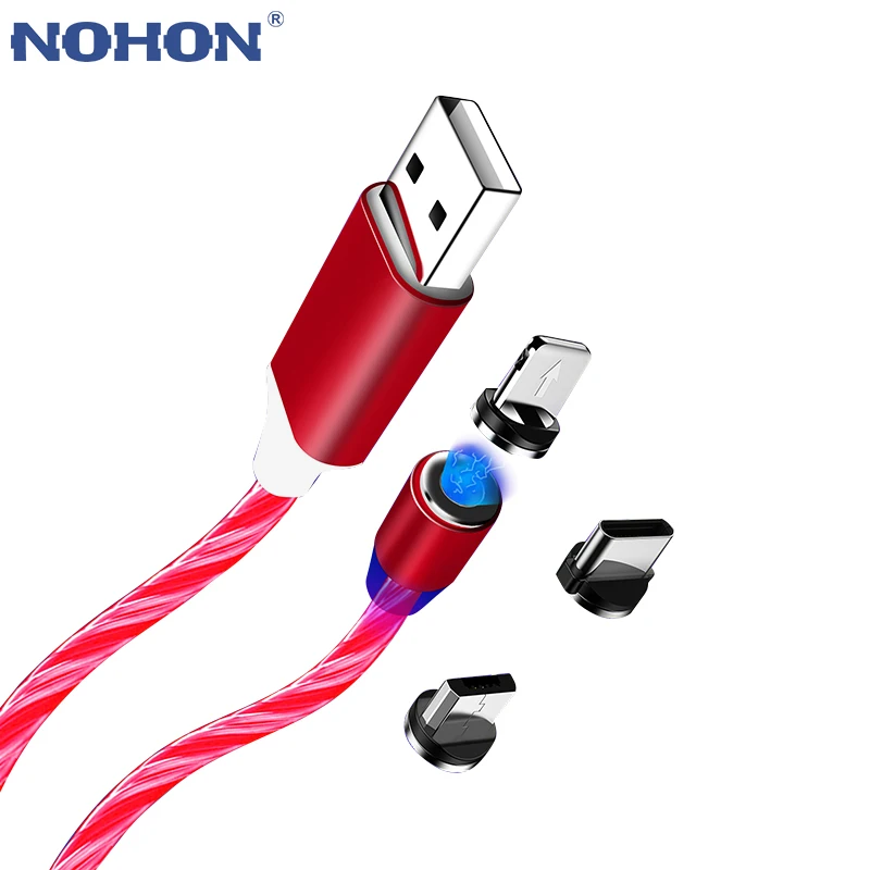 Магнитный USB-кабель NOHON магнитное зарядное устройство Micro Type-C для iPhone XR XS Max X Xiaomi
