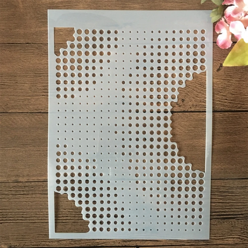 A4 29cm Gradiant Geometry Dot Texture Diy Layering Stencils Wall