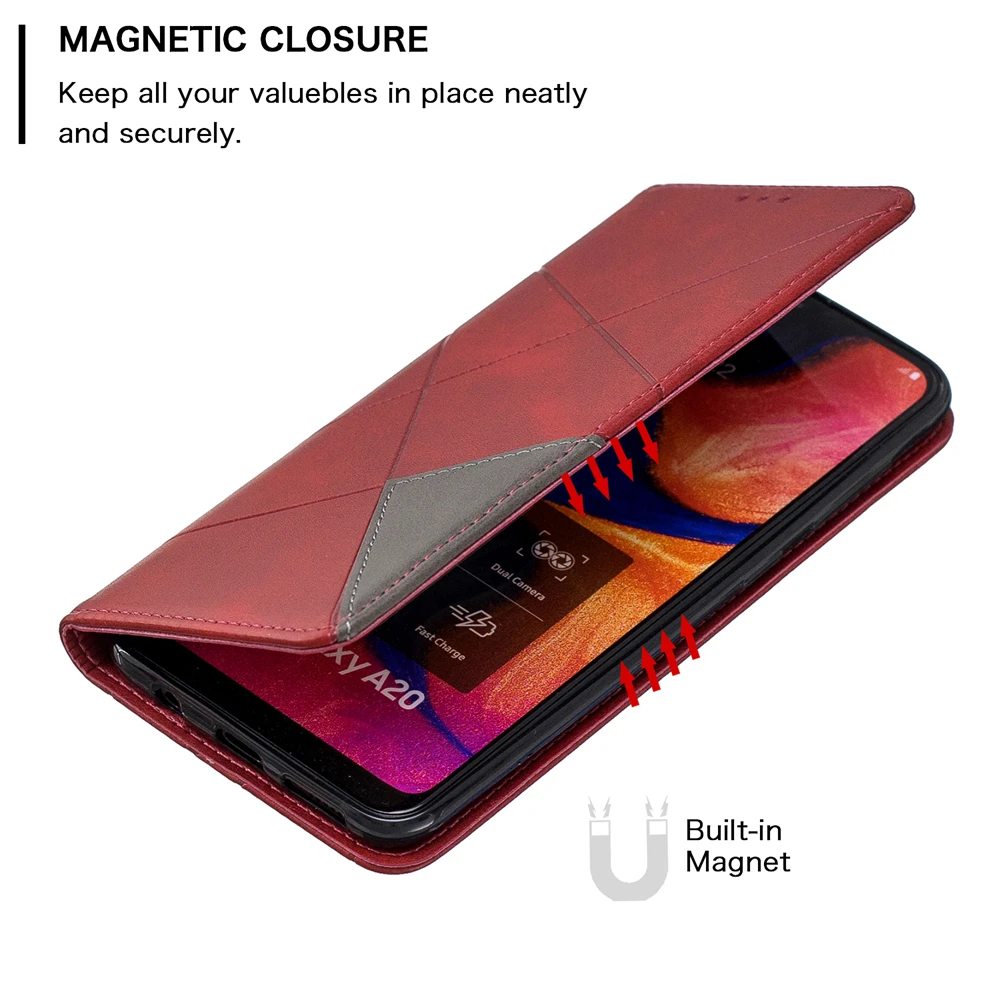 Magnetic Wallet Leather Case For Samsung Galaxy A20 A30 A40 A50 A70 A10 A10E A20E M10 Stand Flip Case Cover for Samsung A30