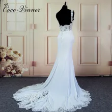 Новинка, Европейский дизайн, сексуальное свадебное платье русалки с открытой спиной, на бретелях, с аппликацией из бисера, свадебные платья, Vestido De Noiva W0025