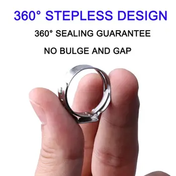 

140Pcs Hose Clamp 304 Stainless Steel Single Ear Kit 7 Sizes Equipment