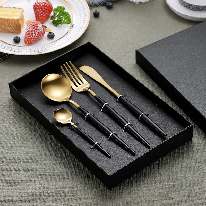 

Hot Sale Dinner Set Cutlery Knives Forks Spoons Wester Kitchen Dinnerware Stainless Steel Home Party Tableware Set for gift