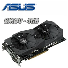 Видеокарта ASUS RX 570 4GB 256Bit GDDR5, видеокарты для AMD RX 500 серии, VGA карты RX570 RX580 580 8G, Дисплей HDMI DVI