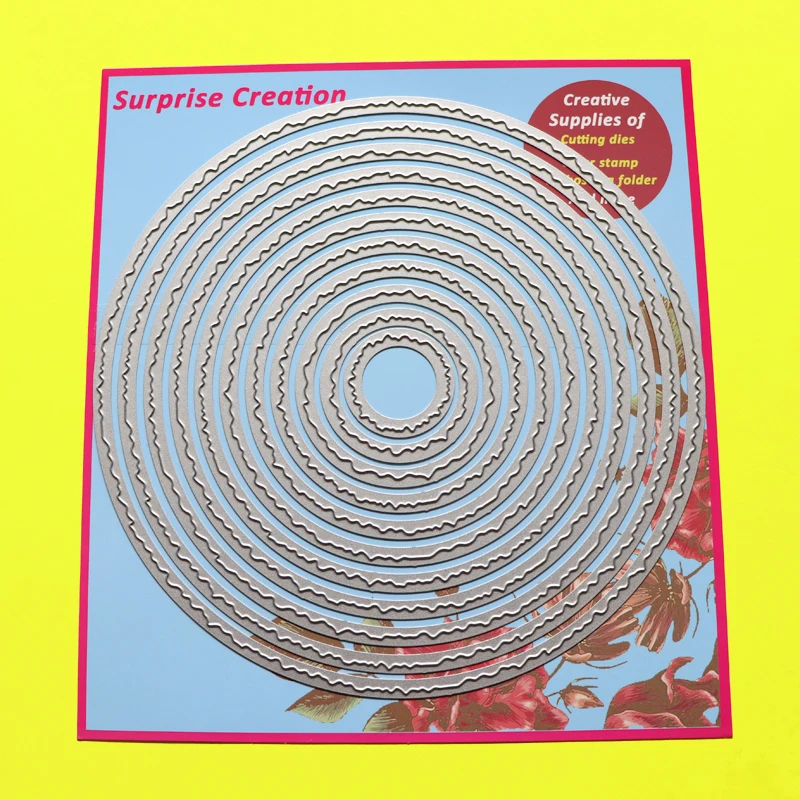 Большой Трафаретный вырубной штамп рваные края круги Скрапбукинг оформление