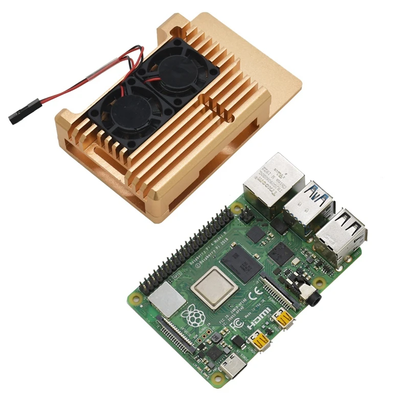 Для Raspberry Pi 4B 4G ram DIY Kit Поддержка 2,4/5,0 GHz Wi-Fi Bluetooth 5,0 с защитным корпусом из алюминиевого сплава с ЧПУ охлаждающий вентилятор