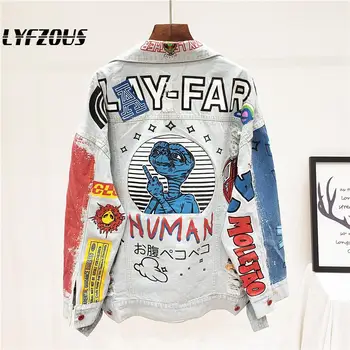 graffiti jean jacket womens