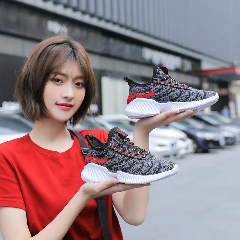 

2020 New Style Fashion & Sports Running Shoes Women's Fly Netting Pink Shoes Soft Bottom Casual Shoes Korean-style Trend